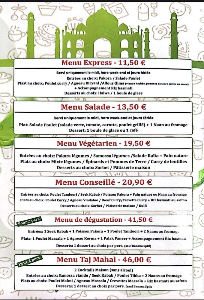 Taj Mahal - Menu Image 2