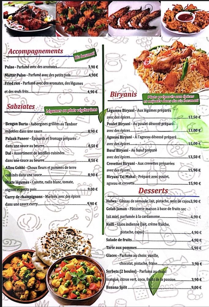 Taj Mahal - Menu Image 3